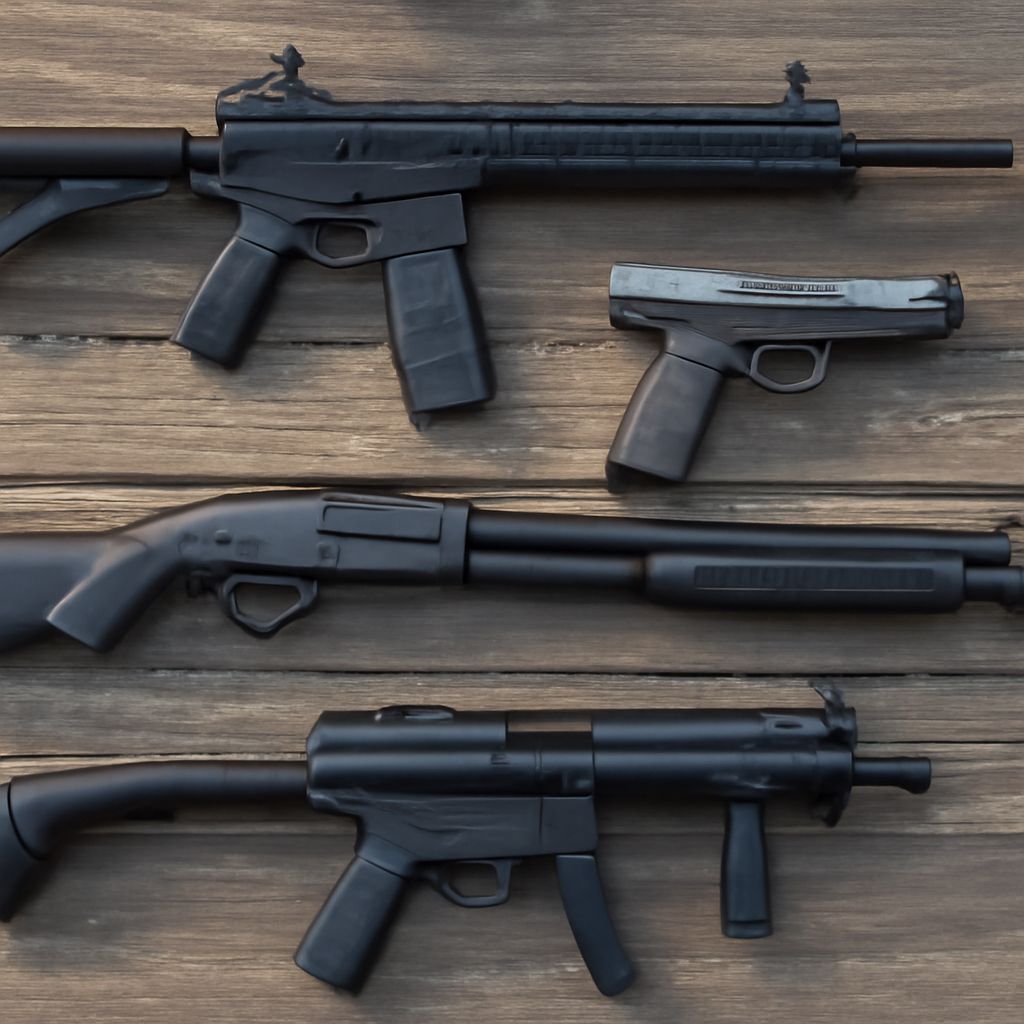 types of guns, different types of guns